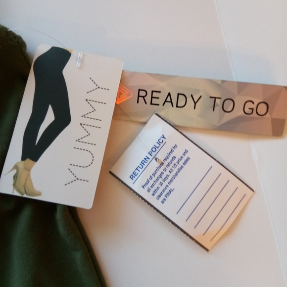 YUMMY WOMEN'S LEGGINGS OLIVE GREEN SIZE SMALL - Picture 2 of 8